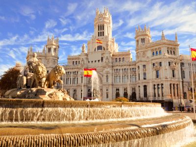 famous Cibeles fountain in Madrid, Spain