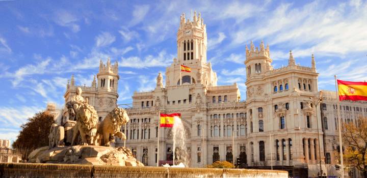 famous Cibeles fountain in Madrid, Spain