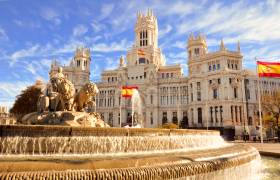 famous Cibeles fountain in Madrid, Spain