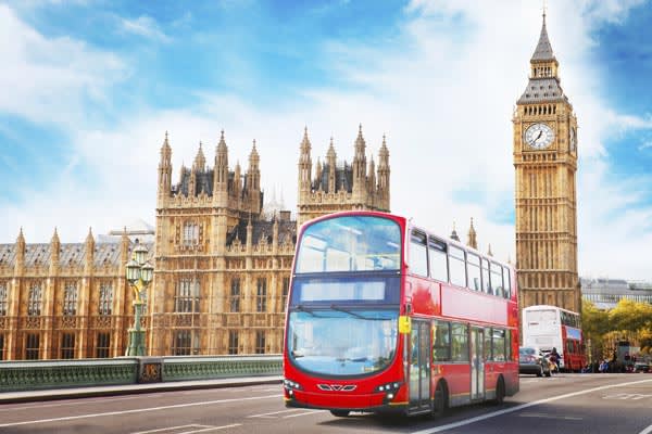 London-England-Double-decker bus and Big Ben