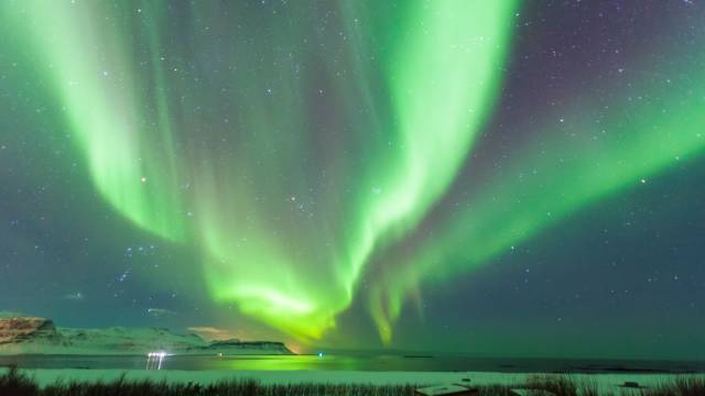 Northern Lights Over Iceland in Fall