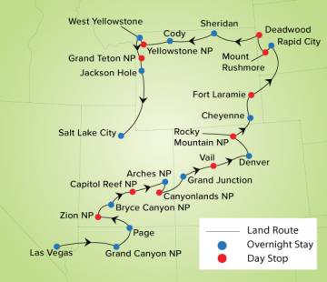 Ultimate Canyons & Rocky Mountains National Parks Tour