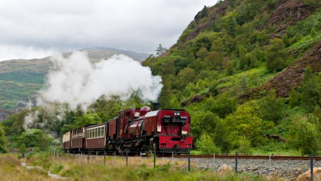 Steam train in Snowdonia, Wales