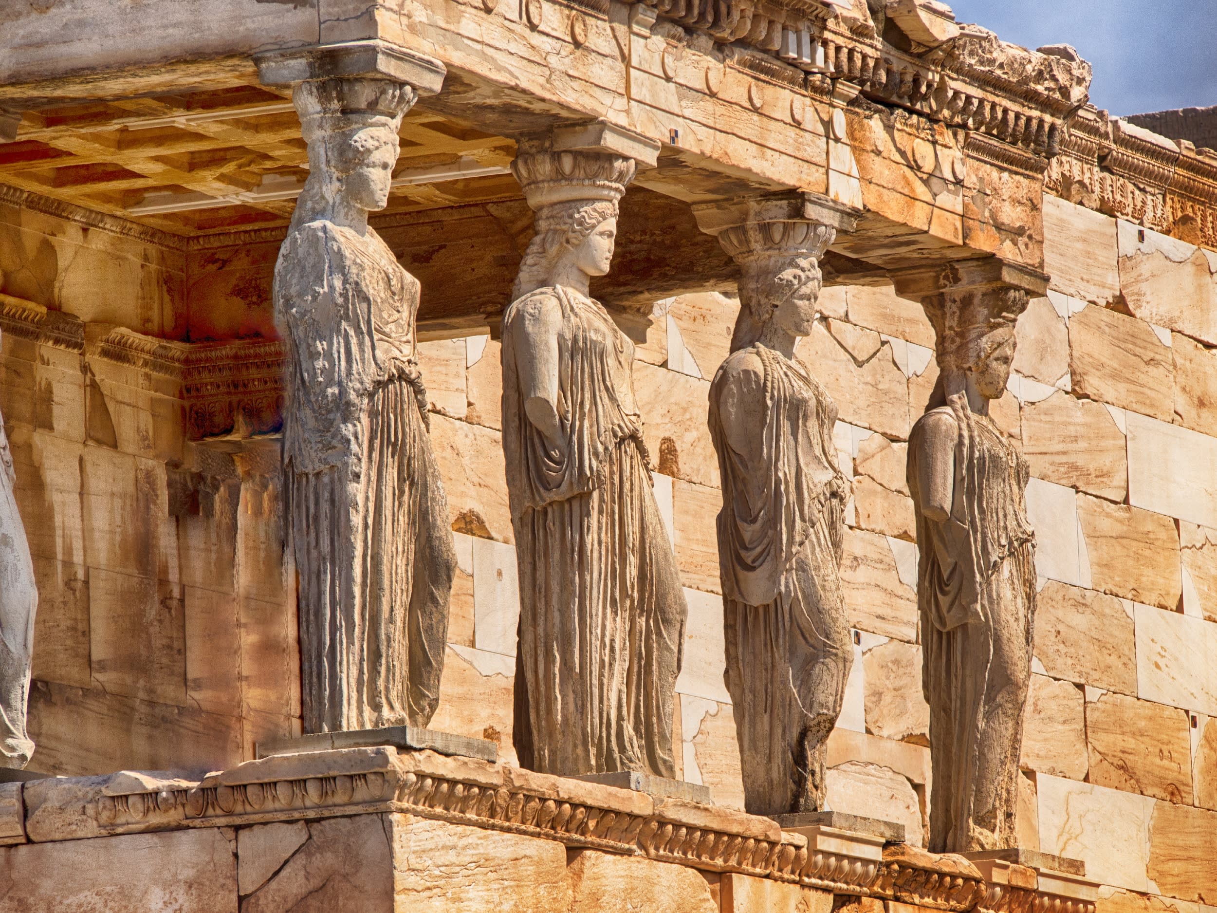 Statues on the Parthenon Greece