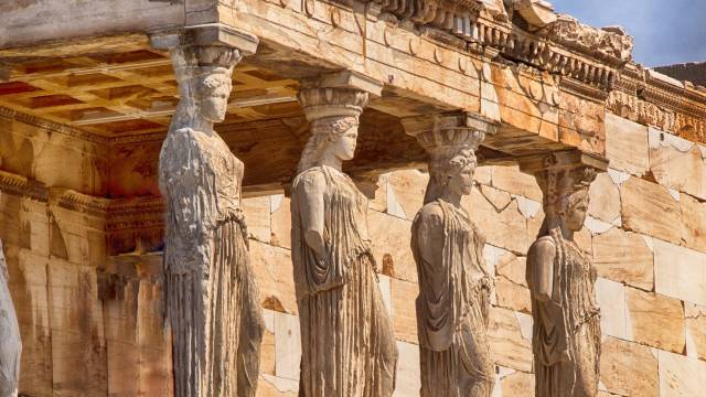 Statues on the Parthenon Greece