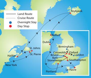 Transatlantic with Iceland & UK Cruise – 2025